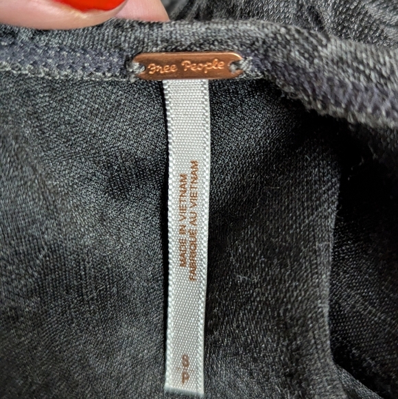 Free People Gray Floral Lace Fit & Flare Mini Dress with Beaded Neckline Size S - Picture 8 of 8